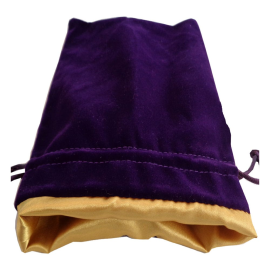 FanRoll - Velvet Purple with Golden Satin Large Dice Bag 